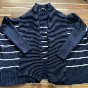 Navy and White Striped Cardigan